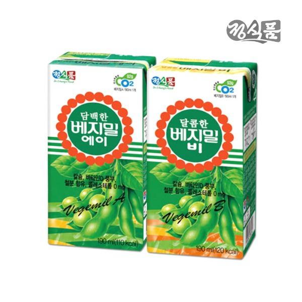 [정식품] 담백한 베지밀 A(에이) / 달콤한 베지밀 B(비) 두유 190ml 24팩 - 지브로마트