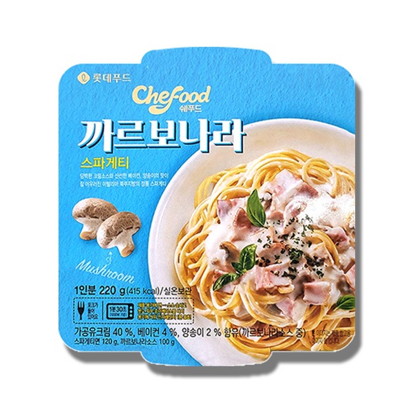 [롯데] 쉐푸드 레인지용 사각 스파게티 / 까르보나라 x 3개 - 지브로마트