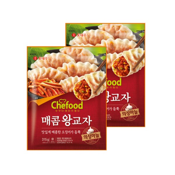 [롯데]  쉐푸드 의성마늘 매콤 왕교자 만두 315g+315g - 웨스트윙