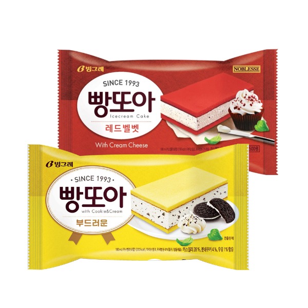 [빙그레] 빵또아 2종(부드러운/레드벨벳) 아이스크림 24개 - 웨스트윙
