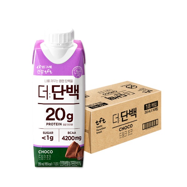 [빙그레] 더단백 드링크 초코 250ml 18팩 36팩 / 프로틴 음료 - 웨스트윙