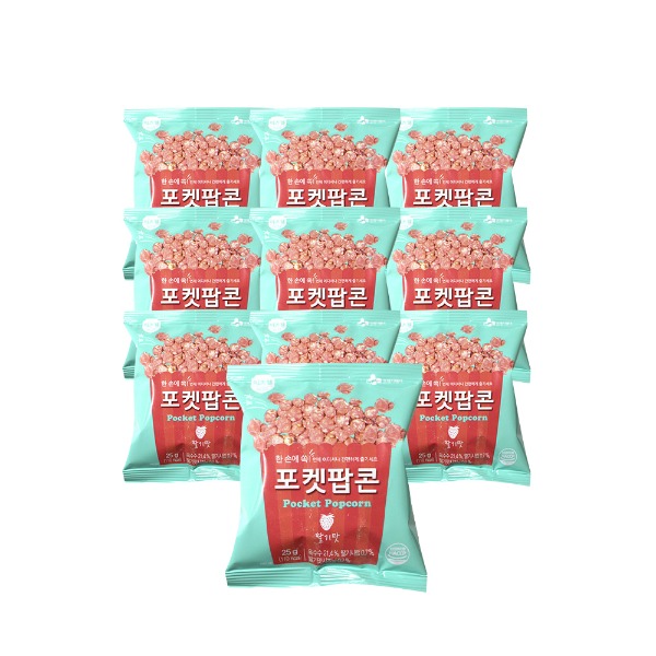 [CJ이츠웰] 포켓팝콘 딸기맛 25g x 10개 - 지브로마트