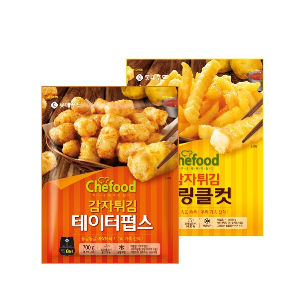 [롯데] 쉐푸드 감자튀김 테이터펍스 700g 1개 + 크링클컷 750g 1개 - 지브로마트