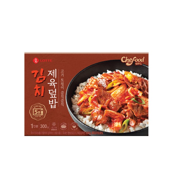 [롯데] 쉐푸드 김치 제육 덮밥 300g x 3개 - 지브로마트