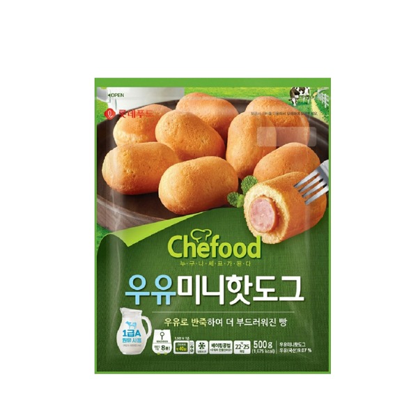 [롯데] 쉐푸드 우유미니핫도그 500g x 2개 - 지브로마트