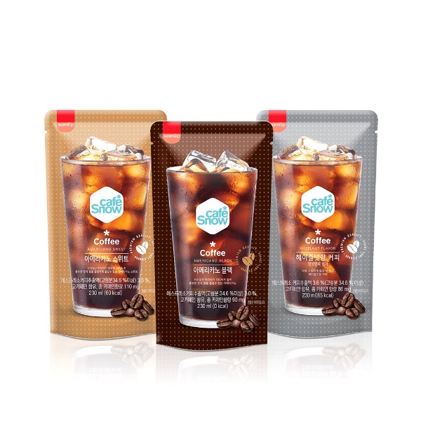[지브로배송] 삼립 카페스노우 아메리카노 커피 230ml 1입 / 블랙 스위트 헤이즐넛 - 지브로마트