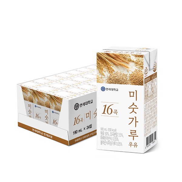 [연세] 16곡 미숫가루우유 190ml 24팩 48팩 - 지브로마트