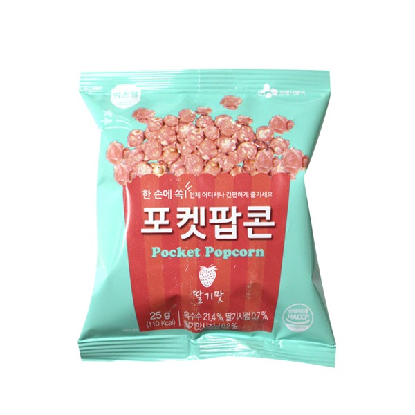 [지브로배송] CJ이츠웰 포켓팝콘 딸기맛 25g x 1개 - 지브로마트