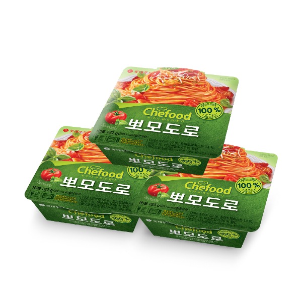 [롯데] 쉐푸드 스파게티 뽀모도로 220g x 3개 / 레인지용 사각 스파게티 - 지브로마트