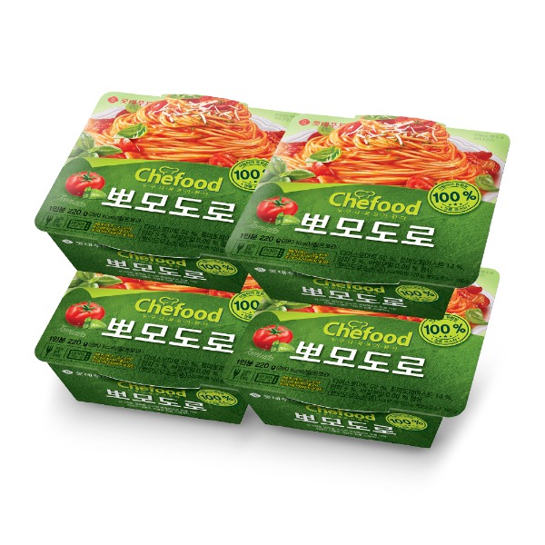 [롯데] 쉐푸드 스파게티 뽀모도로 220g x 4개 / 레인지용 사각 스파게티 - 지브로마트