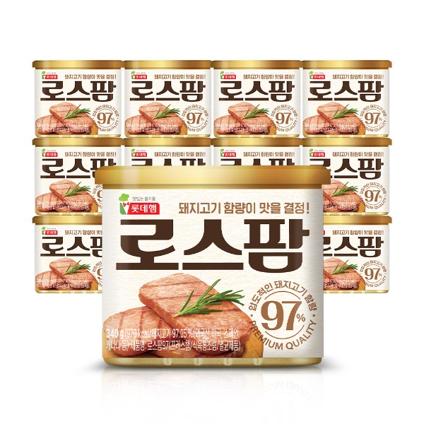 [롯데] 돼지고기 함량 97% 로스팜97 340g x 12개 - 지브로마트