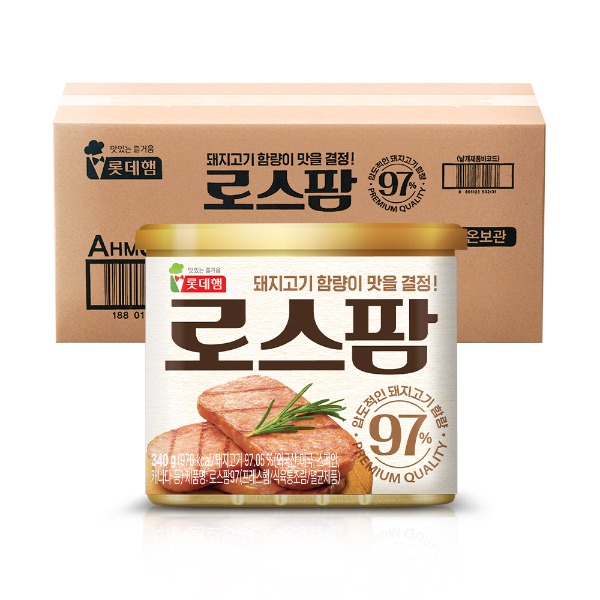 [롯데] 돼지고기 함량 97% 로스팜97 340g x 24개 - 지브로마트