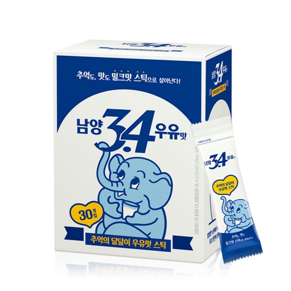[지브로배송] (유통기한 07/06) 남양 3.4 우유맛 스틱 30T 1개 - 지브로마트