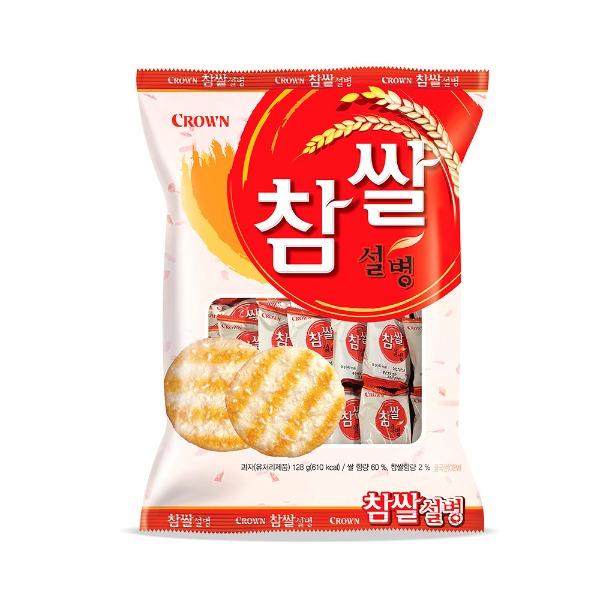 [지브로배송] 크라운 참쌀 설병 128g 1봉 - 지브로마트
