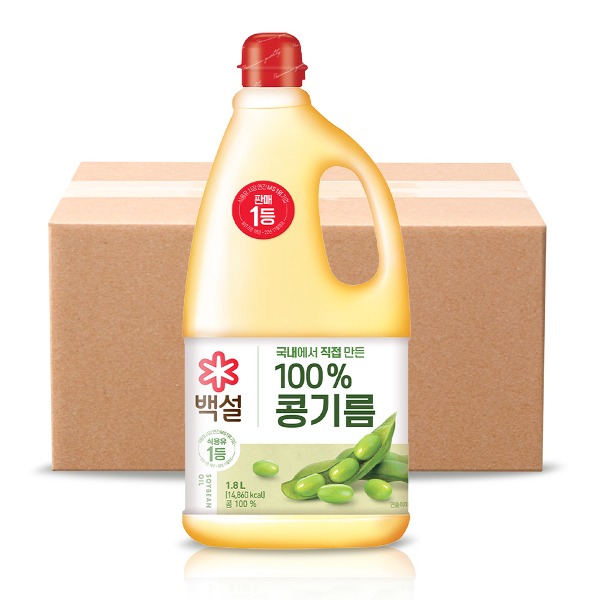 [백설] 식용유 콩기름(대두유) 1.8L 10개 - 지브로마트