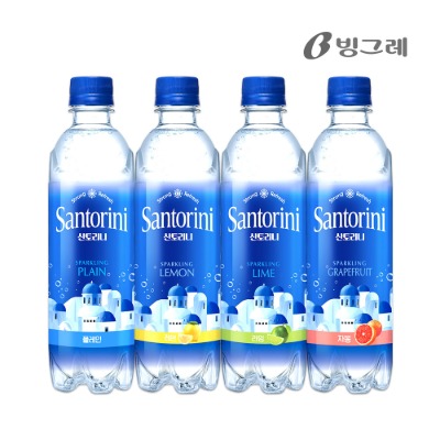 [빙그레] 산토리니 탄산수 4종 500ml 20입 플레인/자몽/라임/레몬 - 지브로마트