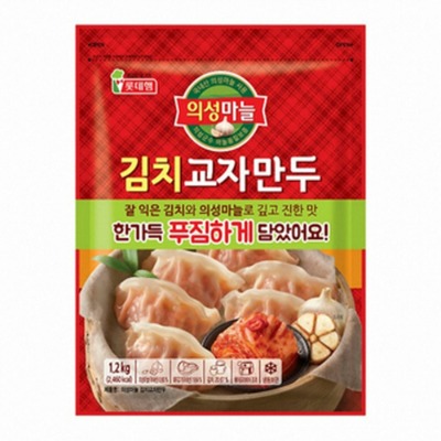 [롯데푸드] 의성마늘 김치교자만두 1.2kg x 2개 - 웨스트윙