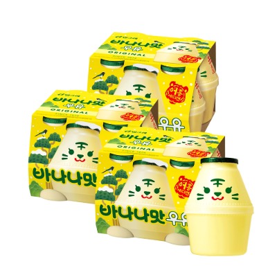 [빙그레] 바나나맛우유 단지우유 240ml 12입 - 웨스트윙
