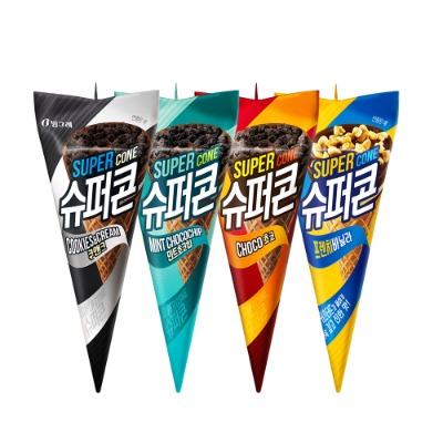 빙그레 슈퍼콘 초코 바닐라 쿠앤크 민트초코 아이스크림 12개 - 지브로마트