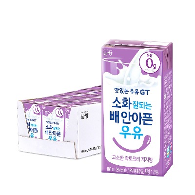 [리퍼/임박] (유통기한 10/31) 소화 잘되는 배 안아픈 우유 고소한 락토프리 저지방우유 180ml 24팩 - 지브로마트
