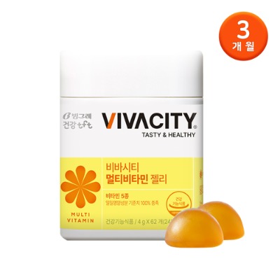 [빙그레] 비바시티 멀티비타민 젤리 (3개월분) / 레몬맛 - 지브로마트