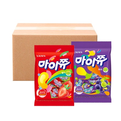 [크라운] 마이쮸 봉지 92g 20봉 / 딸기 복숭아 - 지브로마트