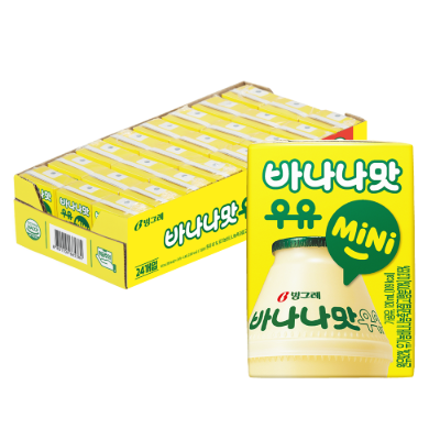 [빙그레] 바나나맛 우유 미니 120ml 24팩 / 멸균우유 - 지브로마트