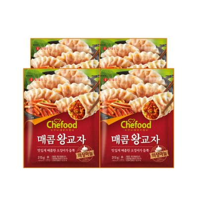 [롯데] 쉐푸드 의성마늘 매콤왕교자 만두 4봉 (315g+315g x 2묶음) - 지브로마트