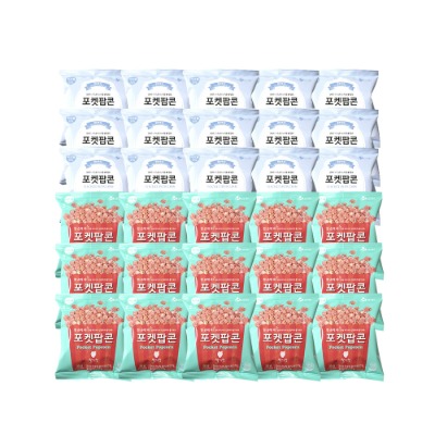[CJ이츠웰] 포켓팝콘 25g (화이트블러썸 15개+ 딸기맛 15개) 총 30개 - 지브로마트