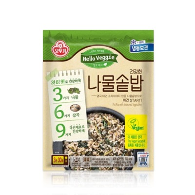 [지브로배송] 오뚜기 헬로베지 국내산 나물 잡곡밥, 건강한 나물솥밥 408g 1개 - 지브로마트
