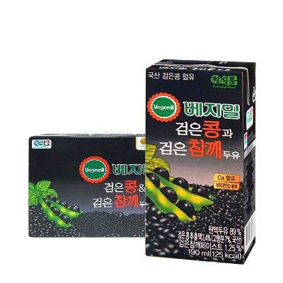 [정식품] 베지밀 검은콩과 검은참깨 두유 190ml 24팩 48팩 - 지브로마트