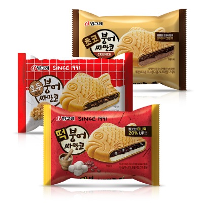 [빙그레] 붕어싸만코 3종(떡/초코/호두) 아이스크림 30개 - 지브로마트