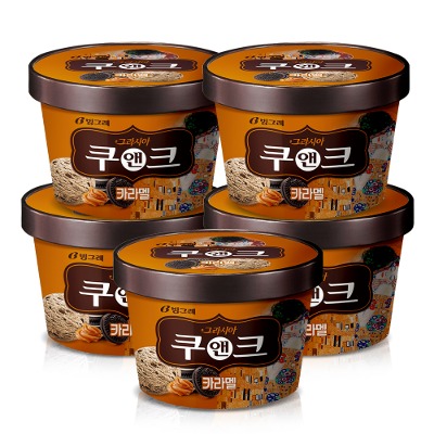 [빙그레] 그라시아 쿠앤크 카라멜 750mL 파인트 아이스크림 4개 5개 - 지브로마트